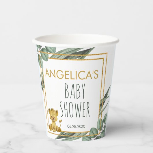 Botanischer Jungle Safari Löwendusche Pappbecher (Vorderseite)