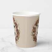 Botanischer Kaffebohnen-Kranz mit individuellem Lo Pappbecher (Rechts)