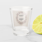 Botanischer Kaffebohnen-Kranz mit individuellem Lo Schnapsglas (Rückseite)