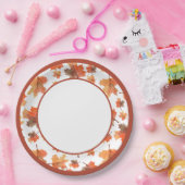 Botanischer Kakaostreifen und Blätter für Ahorn Pappteller (Party)