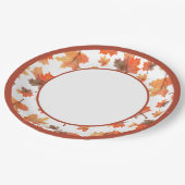 Botanischer Kakaostreifen und Blätter für Ahorn Pappteller (Schrägansicht)