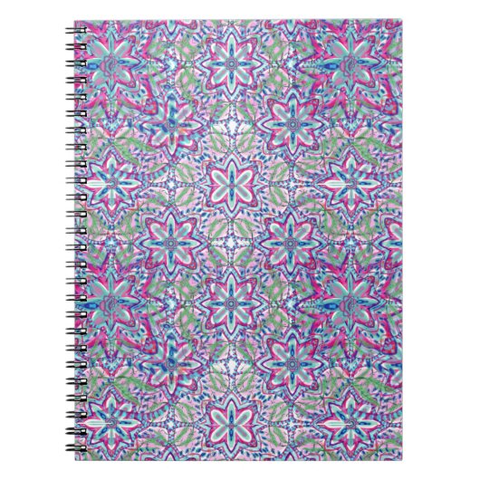 Botanischer Kaleido Bloom Notizblock (Vorderseite)