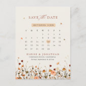 Botanischer Kalender der Fall-Wildblume Save the D Postkarte (Vorderseite)