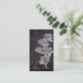 Botanischer Kalkbrett mit Bohemischem Chic, franzö Visitenkarte (Stehend Vorderseite)