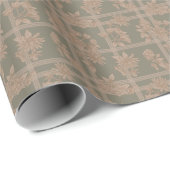 Botanischer Karo Geschenkpapier (Rolleneckpunkt)