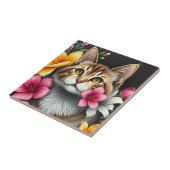 Botanischer Katzenhaven Fliese (Seite)