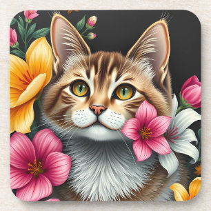 Botanischer Katzenhaven Getränkeuntersetzer
