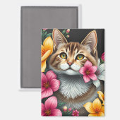 Botanischer Katzenhaven Magnet (Vorderseite/Rückseite)