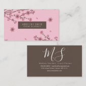 Botanischer Kirschblossom Fallenden Petals Rosa Ku Visitenkarte (Vorne/Hinten)