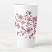 Botanischer Kirschblossom Falling Petals Ombré Art Milchtasse (Vorderseite)