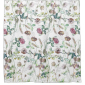 Botanischer Klee-Wildblume-Blumen-Duschvorhang Duschvorhang (Vorderseite)