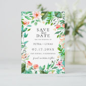 Botanischer Korallenriff Save the Date Ankündigung (Stehend Vorderseite)