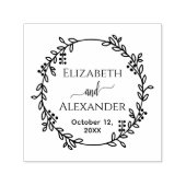 Botanischer Kranbachbräuner Datum Hochzeit Permastempel (Design)