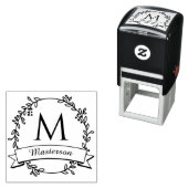 Botanischer Kranz Anfangsbuchstabe Name Monogramm Permastempel (Beispiel)