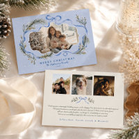 Botanischer Kranz Blaue Schleife Familienfoto