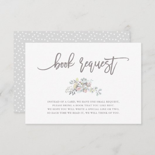 Botanischer Kranz der Wasserfarbe | Buchanfrage Begleitkarte (Vorne/Hinten)