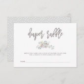 Botanischer Kranz der Wasserfarbe | Diaper Raffle Begleitkarte (Vorne/Hinten)