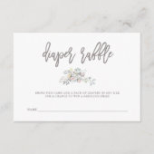 Botanischer Kranz der Wasserfarbe | Diaper Raffle Begleitkarte (Vorderseite)