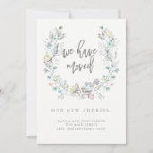 Botanischer Kranz der Wasserfarbe | Neue Adresse Ankündigung (Vorderseite)