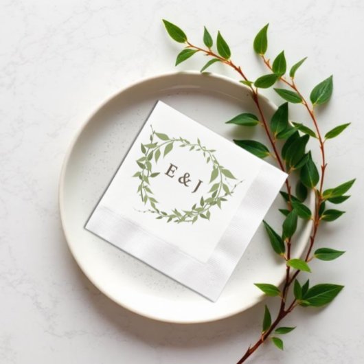 Botanischer Kranz Erdtöne Hochzeit Serviette