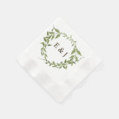 Botanischer Kranz Erdtöne Hochzeit Serviette (Ecke)