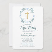 Botanischer Kranz Erste Heilige Kommune Einladung (Vorderseite)