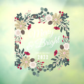 Botanischer Kranz fröhlich und hell Fensteraufkleber (Blatt 3)