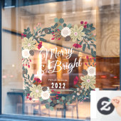 Botanischer Kranz fröhlich und hell Fensteraufkleber (Café-Fenster)