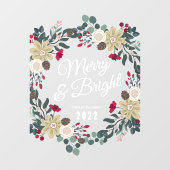 Botanischer Kranz fröhlich und hell Fensteraufkleber (Blatt)