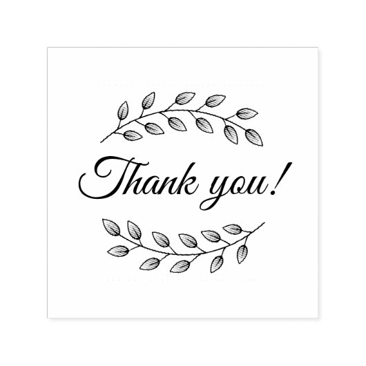 Botanischer Kranz ganz unten Vielen Dank Permastempel (Design)