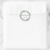 Botanischer Kranz-Gastgeschenk Hochzeit Vielen Dan Runder Aufkleber (Tasche)