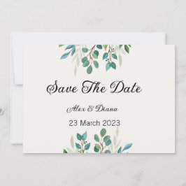 Botanischer Kranz-Grünplatz Save the Date Feiertagskarte