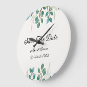 Botanischer Kranz-Grünplatz Save the Date Große Wanduhr (Winkel)