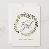 Botanischer Kranz Hochzeit Danke Wasserfarbe (Vorderseite)