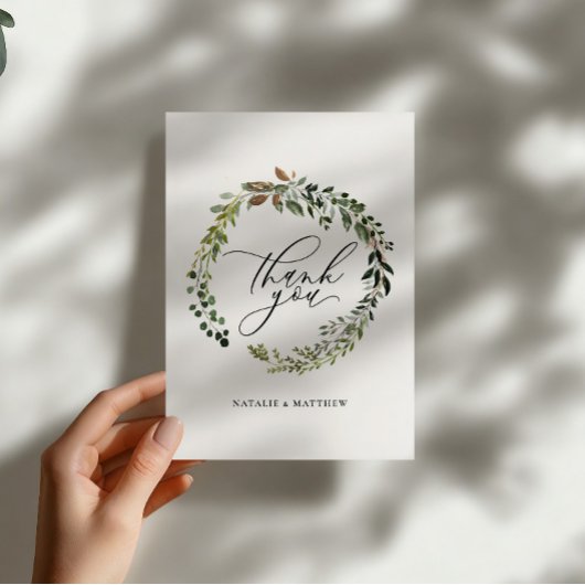 Botanischer Kranz Hochzeit Danke Wasserfarbe