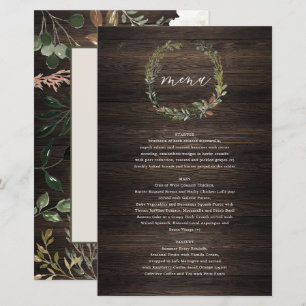Botanischer Kranz Hochzeit Wasserfarbe Grün Menü