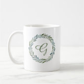 Botanischer Kranz in elegantem Monogramm Kaffeetasse (Links)