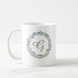 Botanischer Kranz in elegantem Monogramm Kaffeetasse