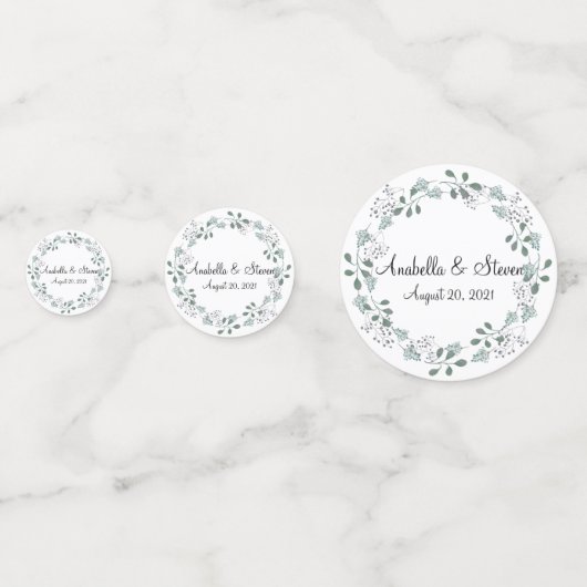 Botanischer Kranz-Kranz-Blätter Konfetti (Rückseiten)