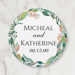 Botanischer Kranz mit eigener Wasserfarbe Geschenkanhänger