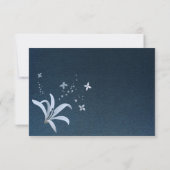 Botanischer Kranz mit eleganten marineblauen und s Dankeskarte (Rückseite)