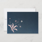 Botanischer Kranz mit eleganter Marine- und staubi Dankeskarte (Rückseite)