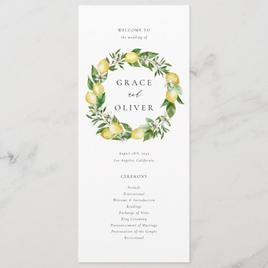 Botanischer Kranz mit Grünen Hochzeit Programm (Vorderseite)