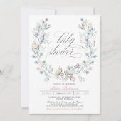 Botanischer Kranz | Neutral des Geschlechts | Baby Einladung (Vorderseite)