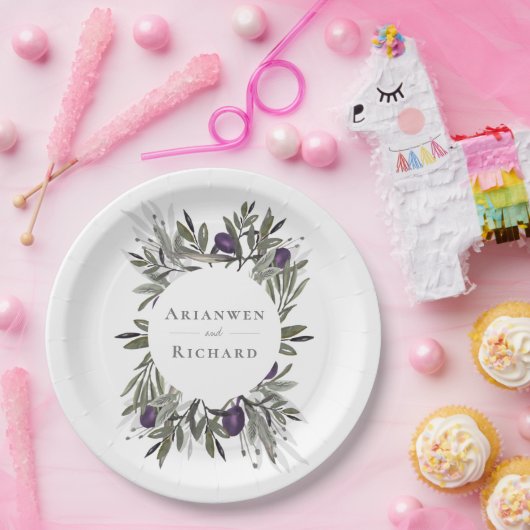 Botanischer Kranz Pappteller (Party)