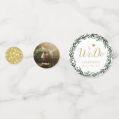 Botanischer Kranz-Personalisierter Goldhochzeitsti Konfetti (Vorderseiten)