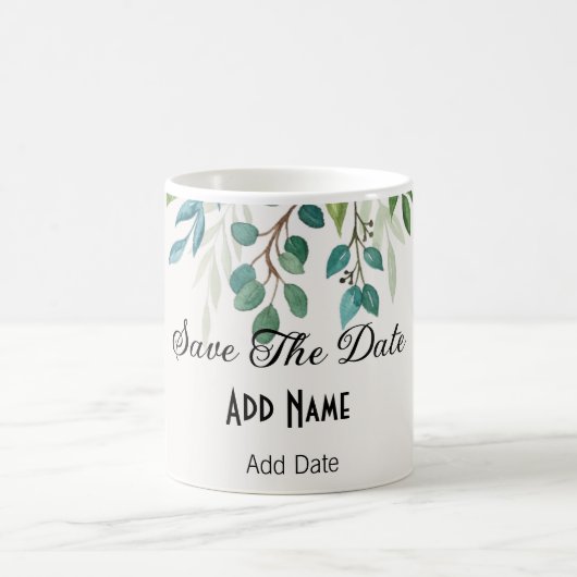 Botanischer Kranz-Platz Save the Date Tasse (Mittel)