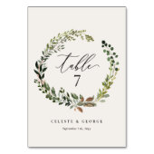 Botanischer Kranz Tischnummer (Vorderseite)