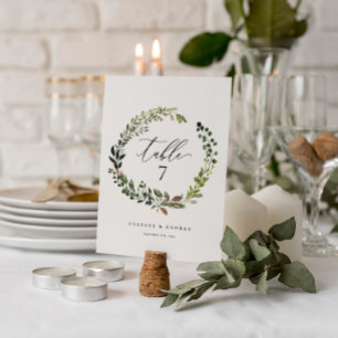 Botanischer Kranz Tischnummer