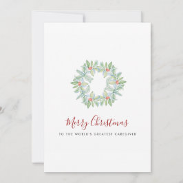 Botanischer Kranz und Berries - Pflegedienst Feiertagskarte